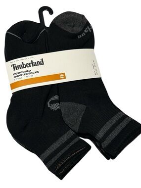 Timberland 5-Pair Men's Cushioned Quarter Socks  Black/Gray